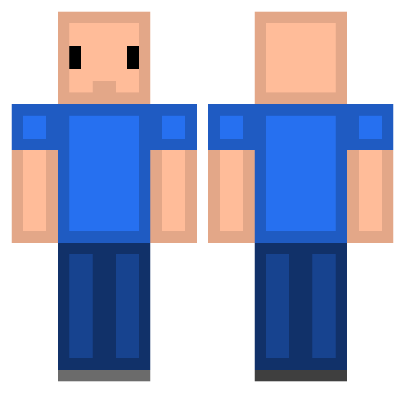 jackshrtmann Minecraft skin, front and back view