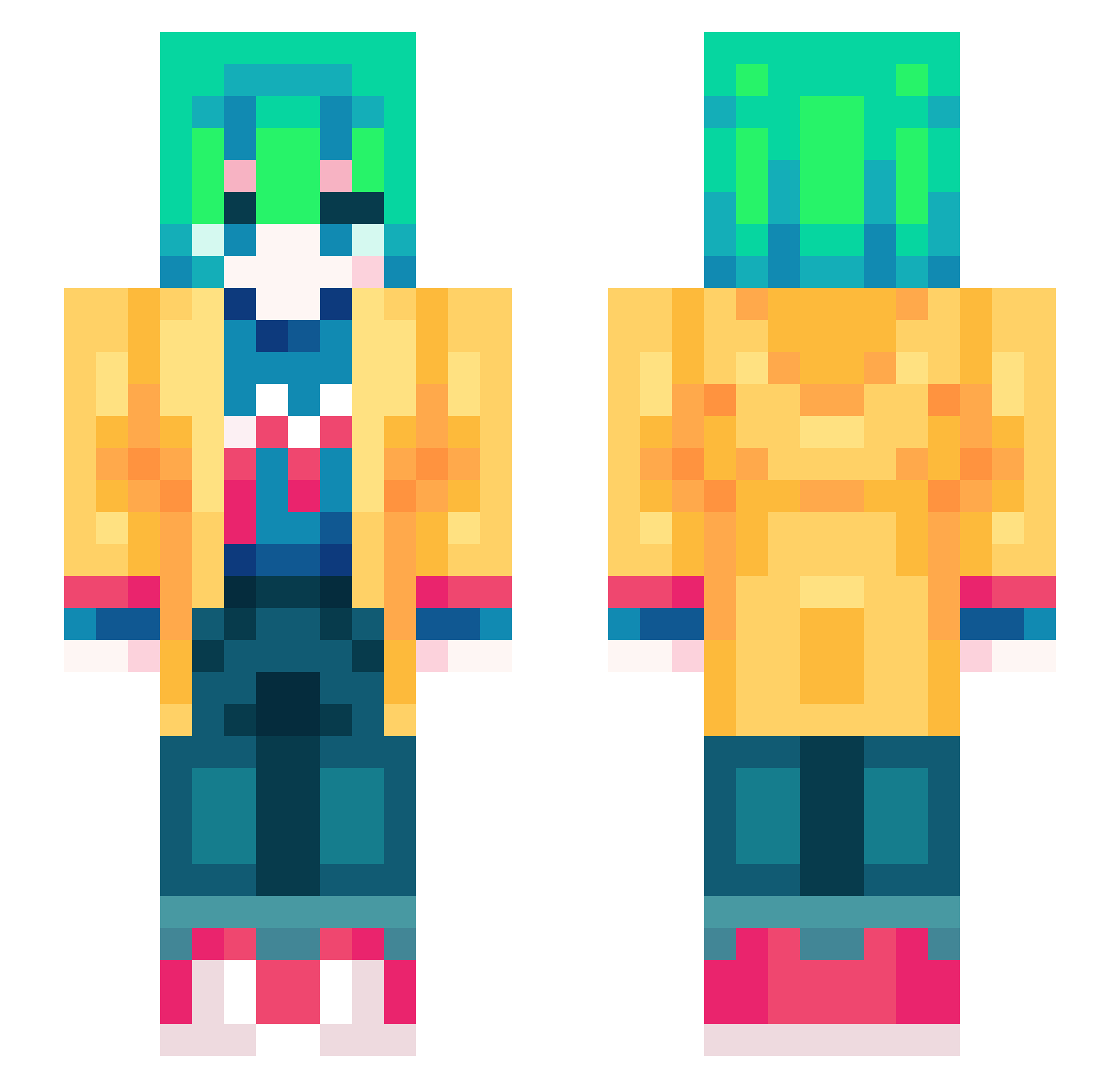 ivelincho Minecraft skin, front and back view