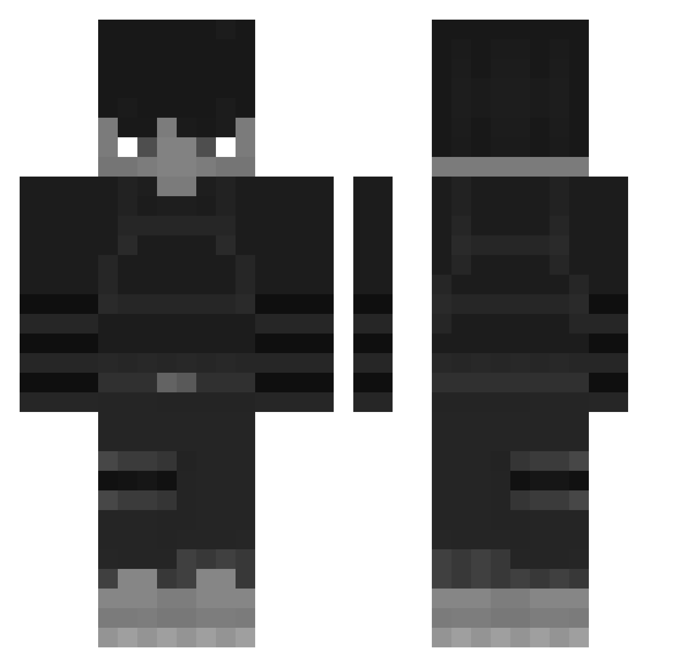 DerBelibte Minecraft skin, front and back view