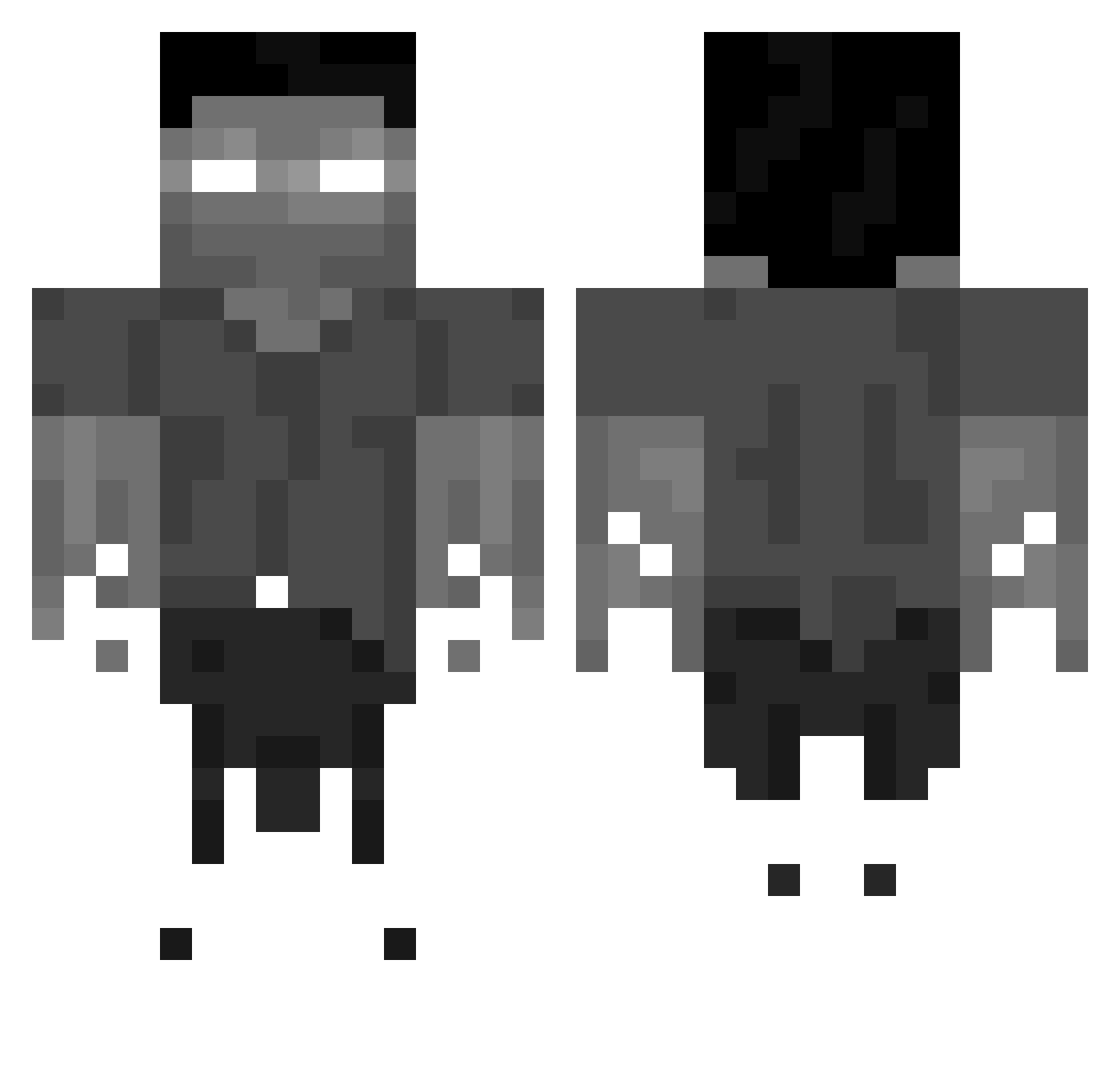 ShapeOfMyHeart Minecraft skin, front and back view