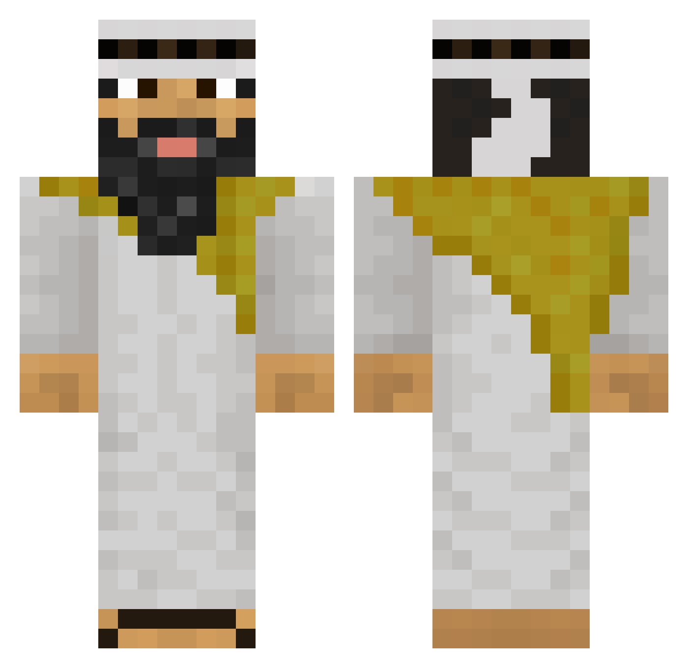 rbucl Minecraft skin, front and back view