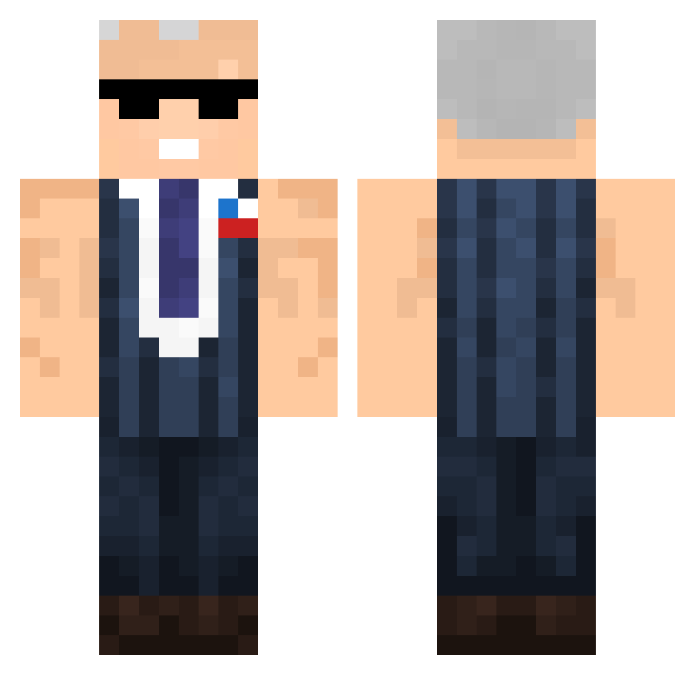 Dawbii Minecraft skin, front and back view