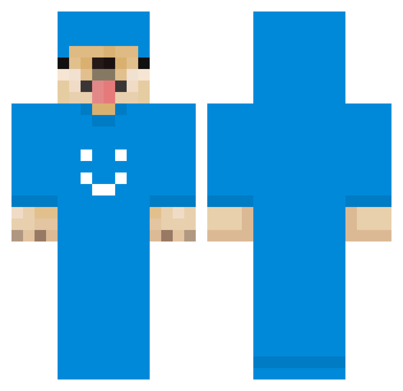 smirker Minecraft skin, front and back view