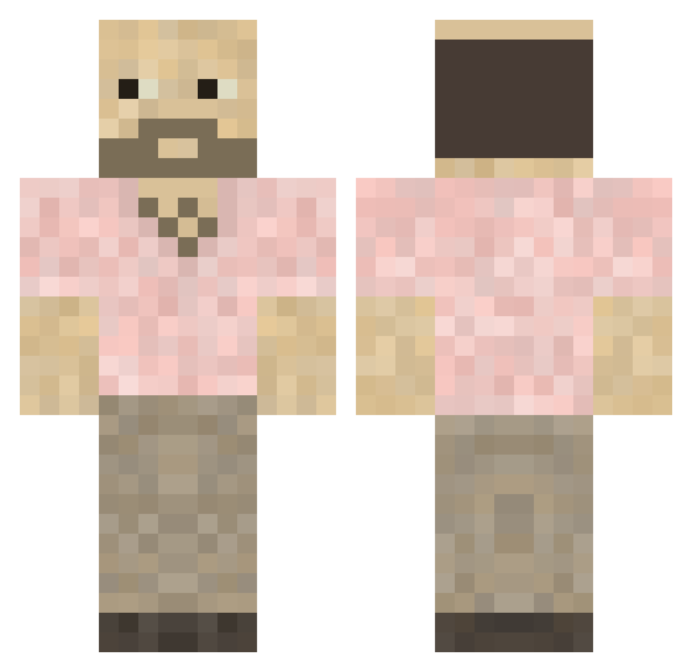 xXGodMilosXx Minecraft skin, front and back view