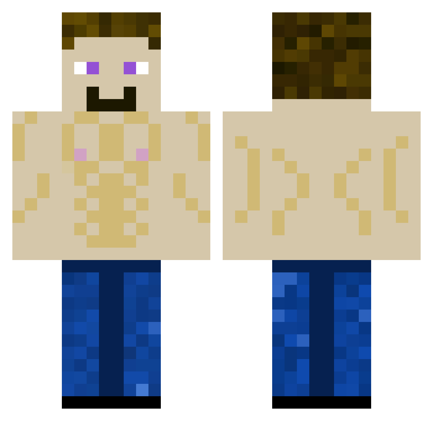pleasesuckmyfoot Minecraft skin, front and back view