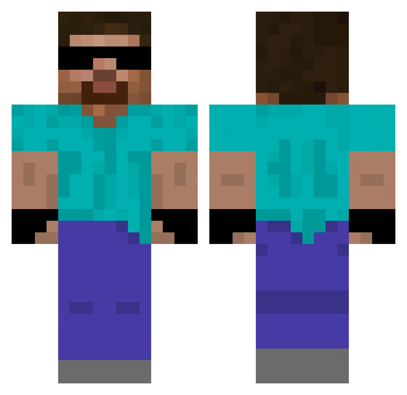 gangsta_steve47 Minecraft skin, front and back view