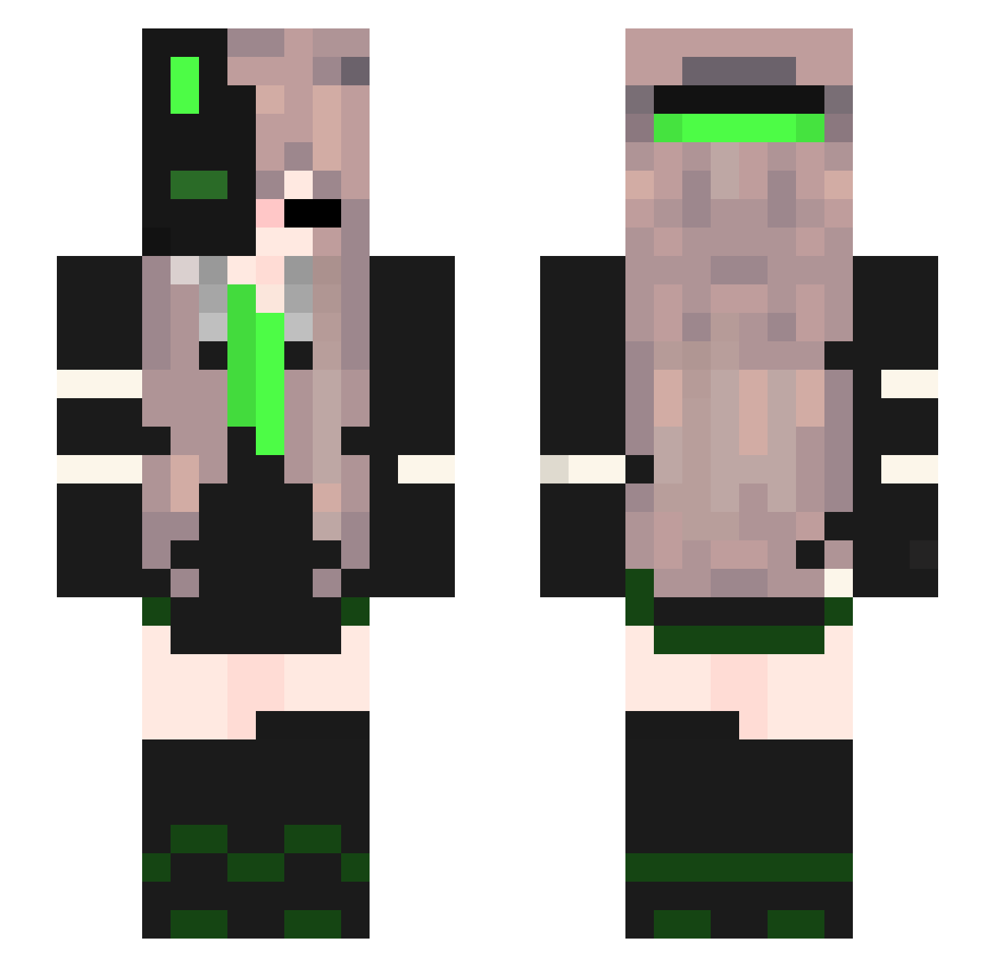 Fox_Naitomea Minecraft skin, front and back view