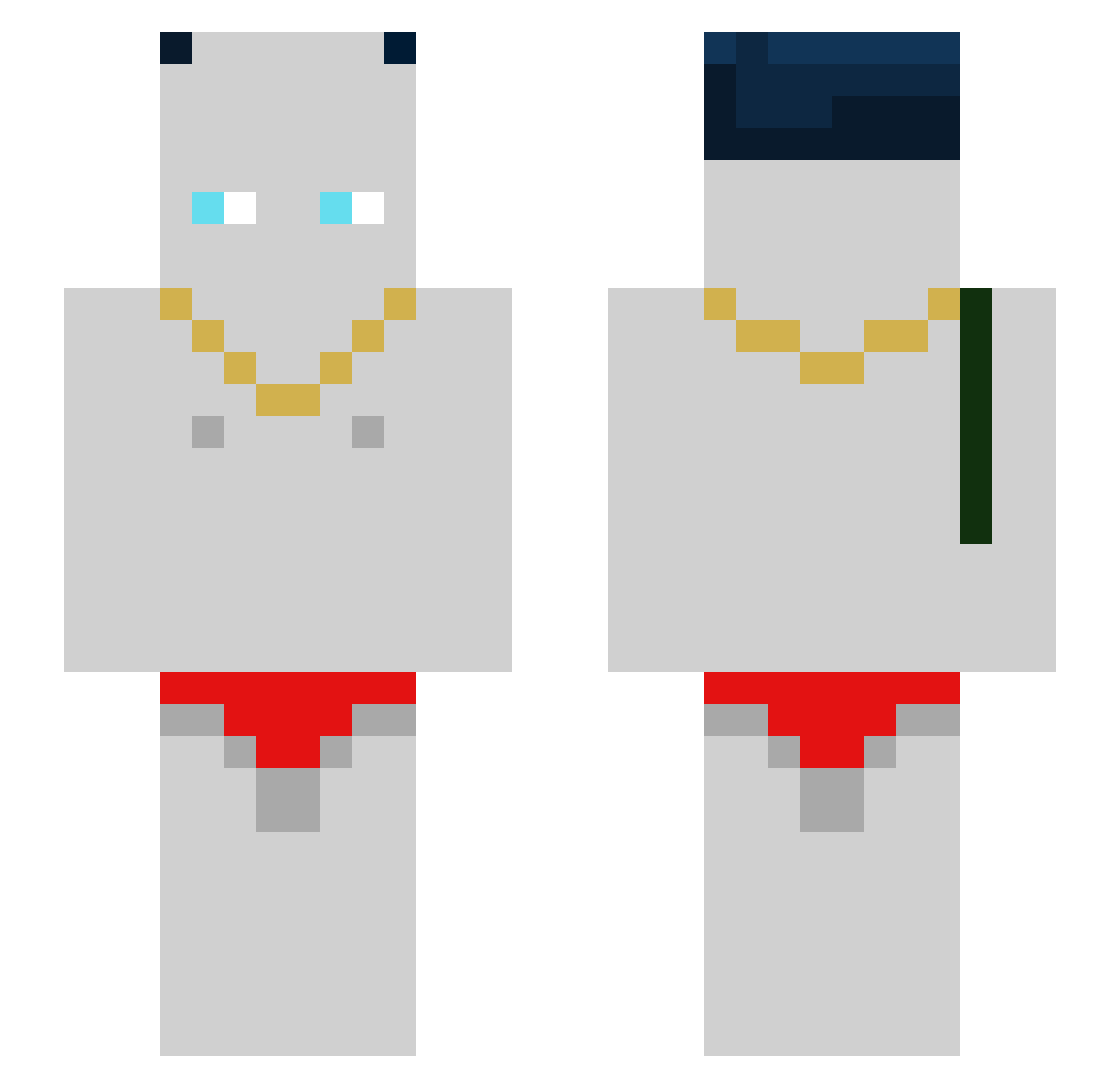 Suptexforreal Minecraft skin, front and back view
