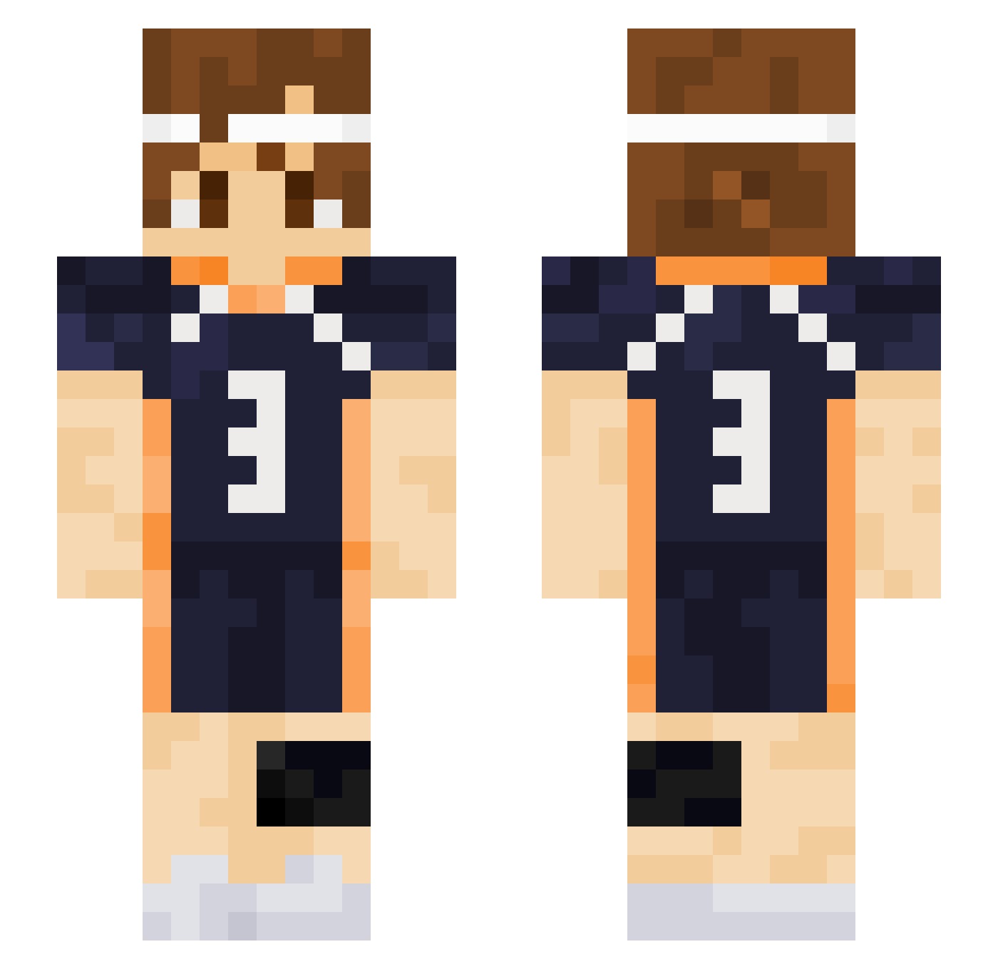 PeroSlav95 Minecraft skin, front and back view