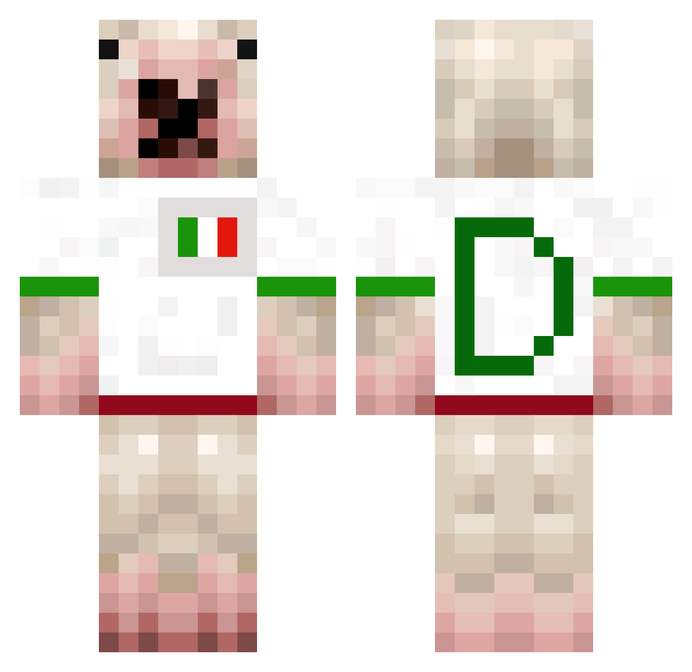 Zincc1 Minecraft skin, front and back view