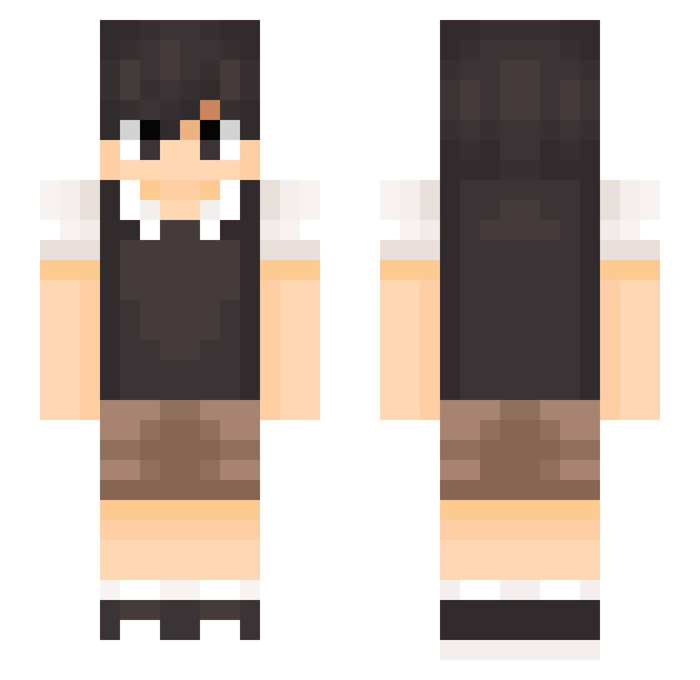 Luskah Minecraft skin, front and back view