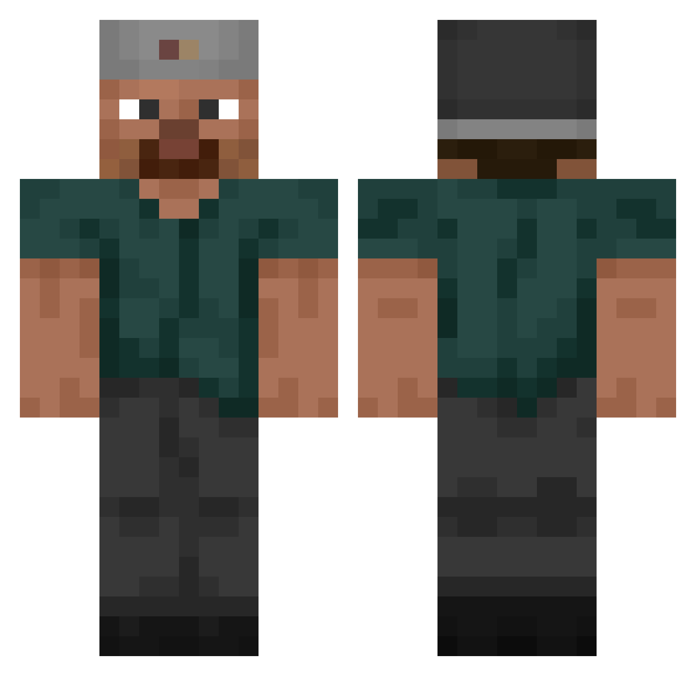 Kubichin Minecraft skin, front and back view
