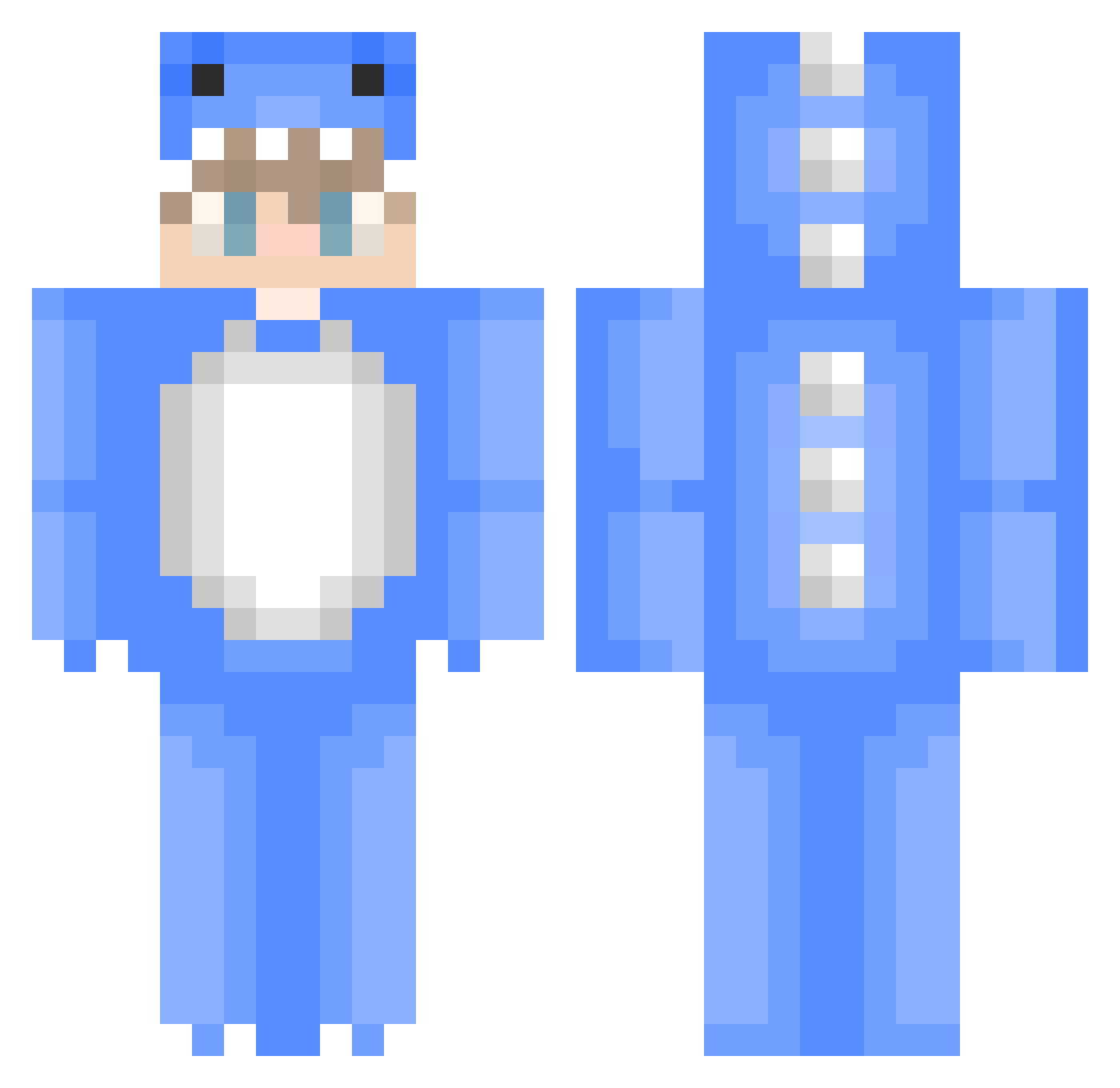 F8eve Minecraft skin, front and back view