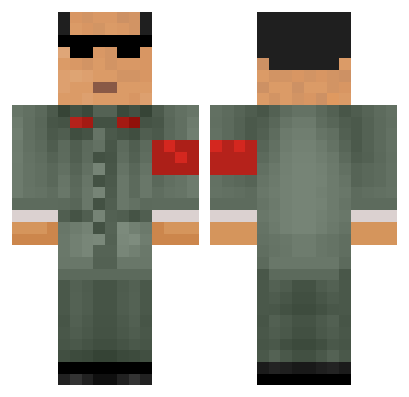 DrHoracije Minecraft skin, front and back view