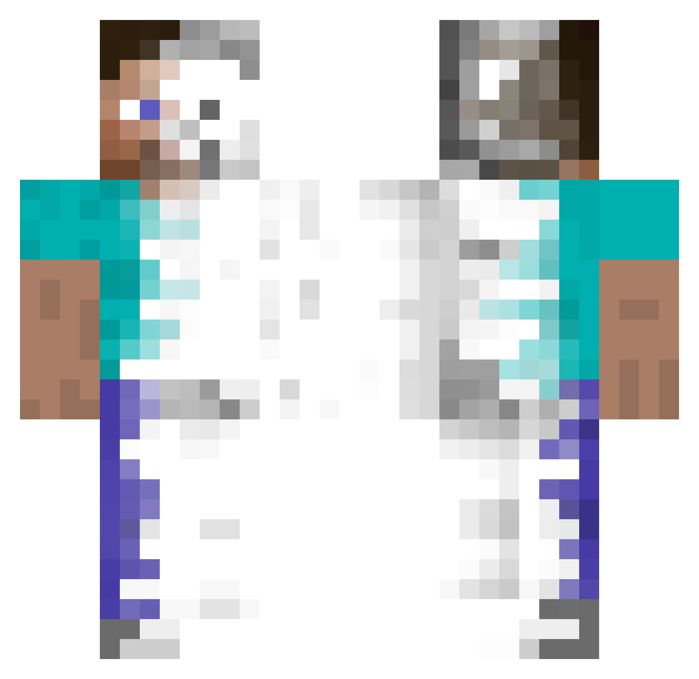 Owtahn Minecraft skin, front and back view