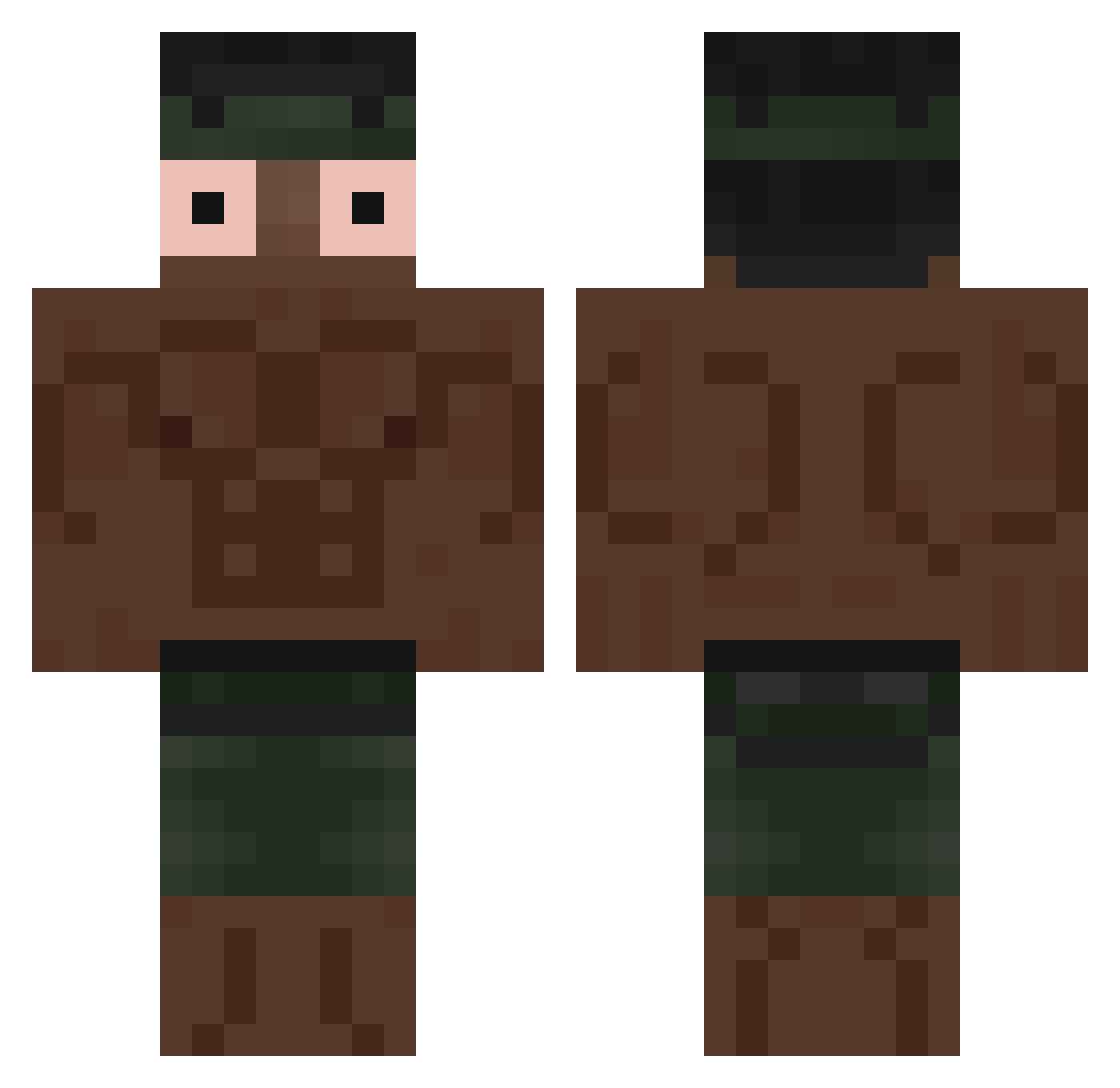 sko667 Minecraft skin, front and back view