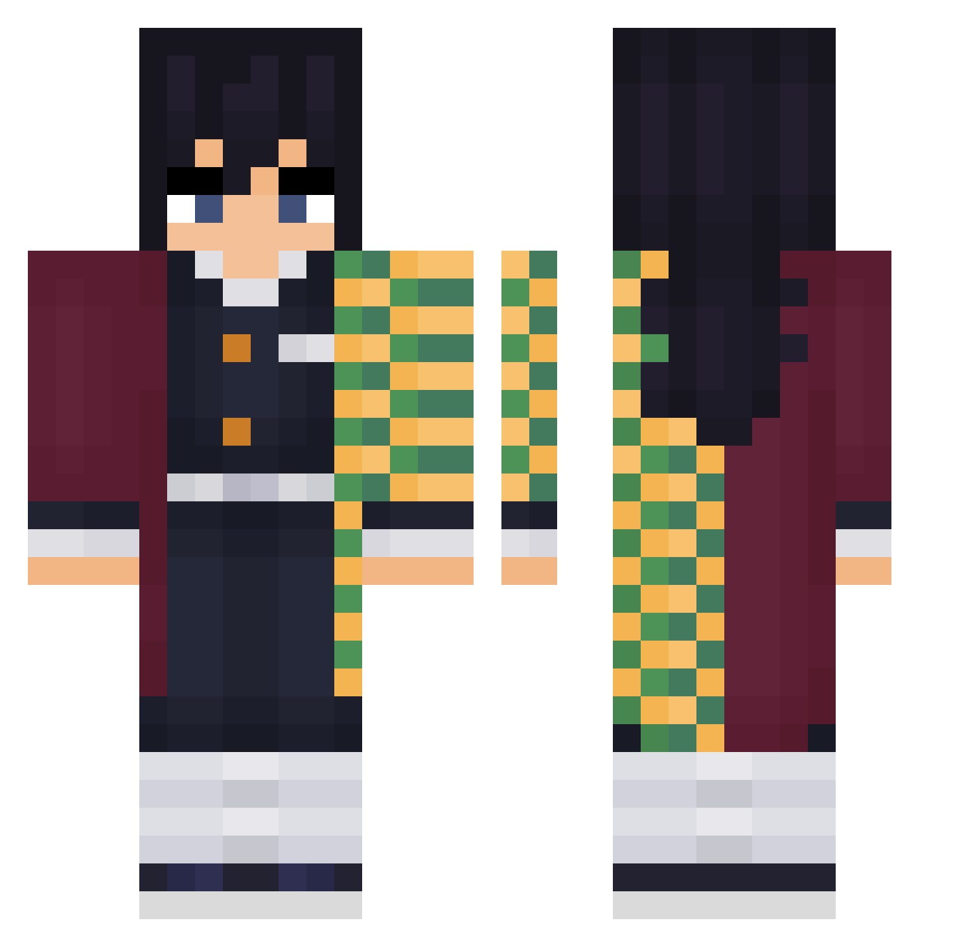 ElCriss21 Minecraft skin, front and back view