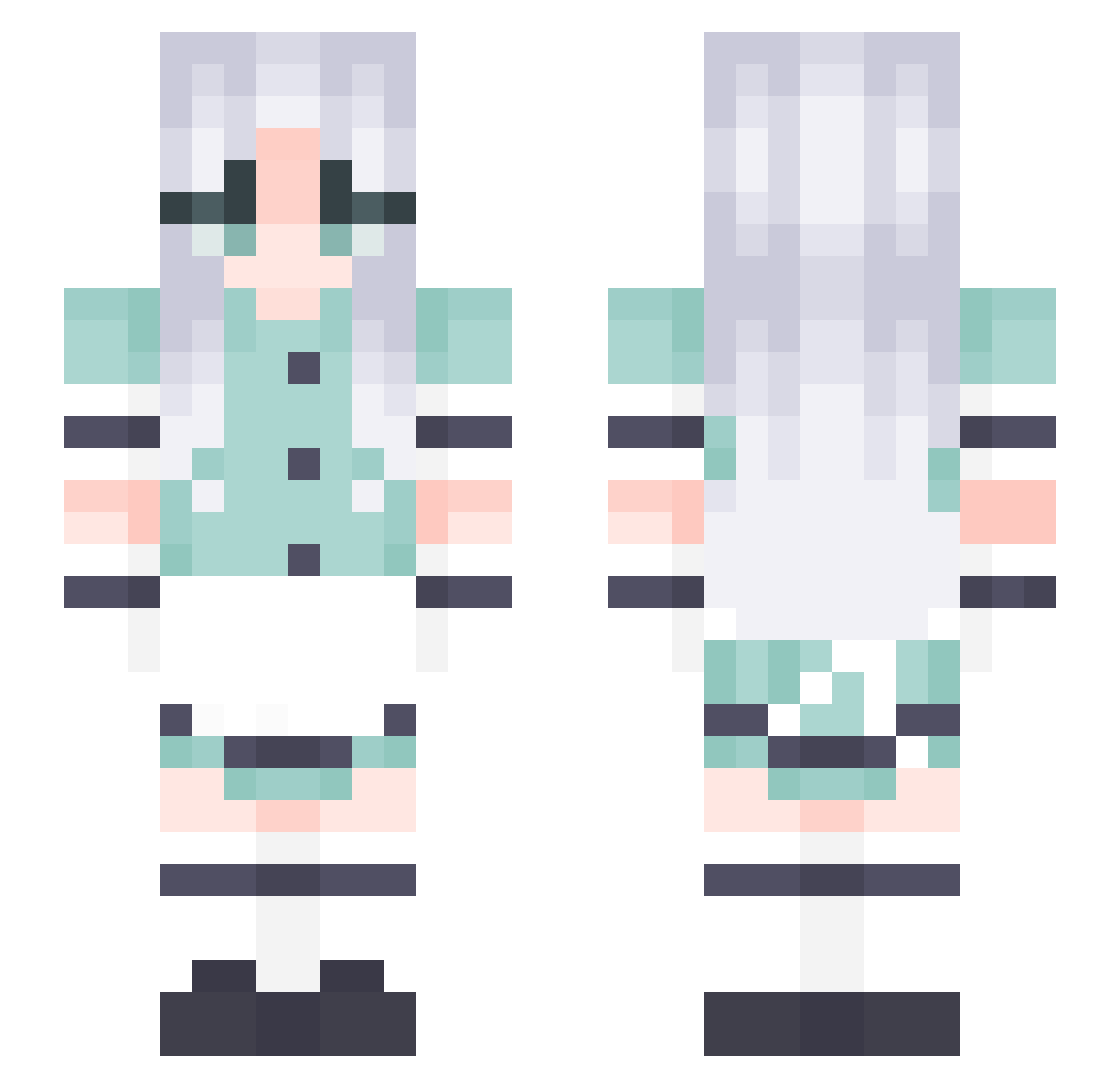 wxkr Minecraft skin, front and back view
