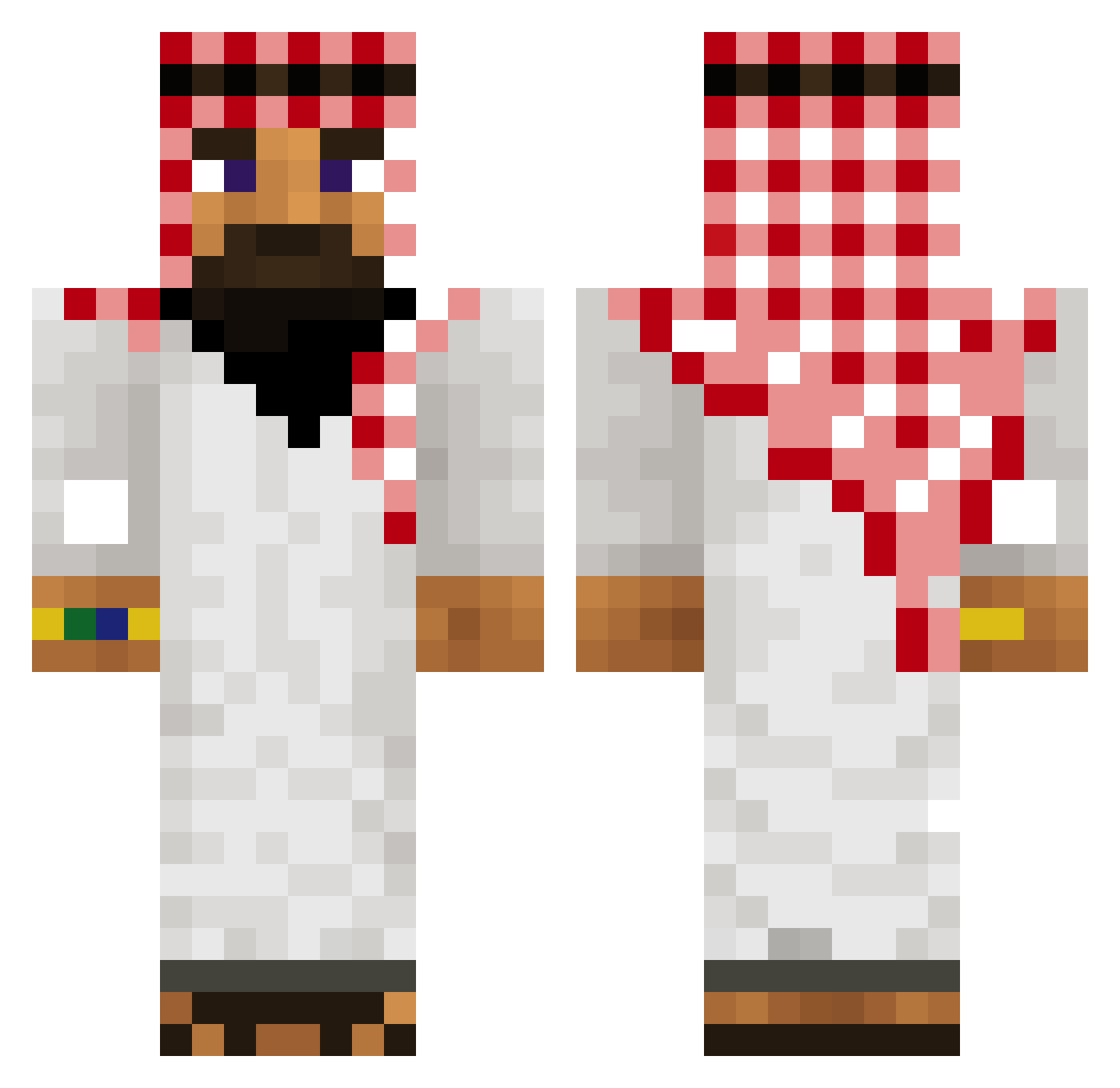 papugam Minecraft skin, front and back view