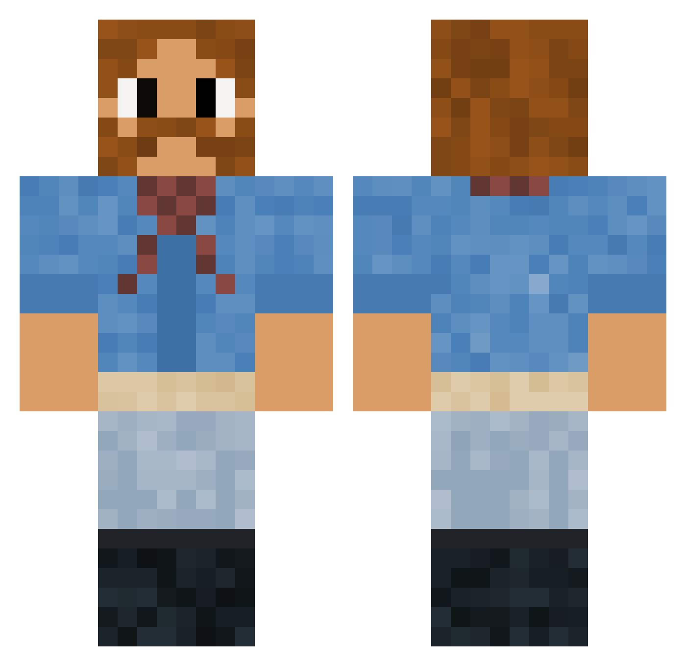 Swagerboy77 Minecraft skin, front and back view