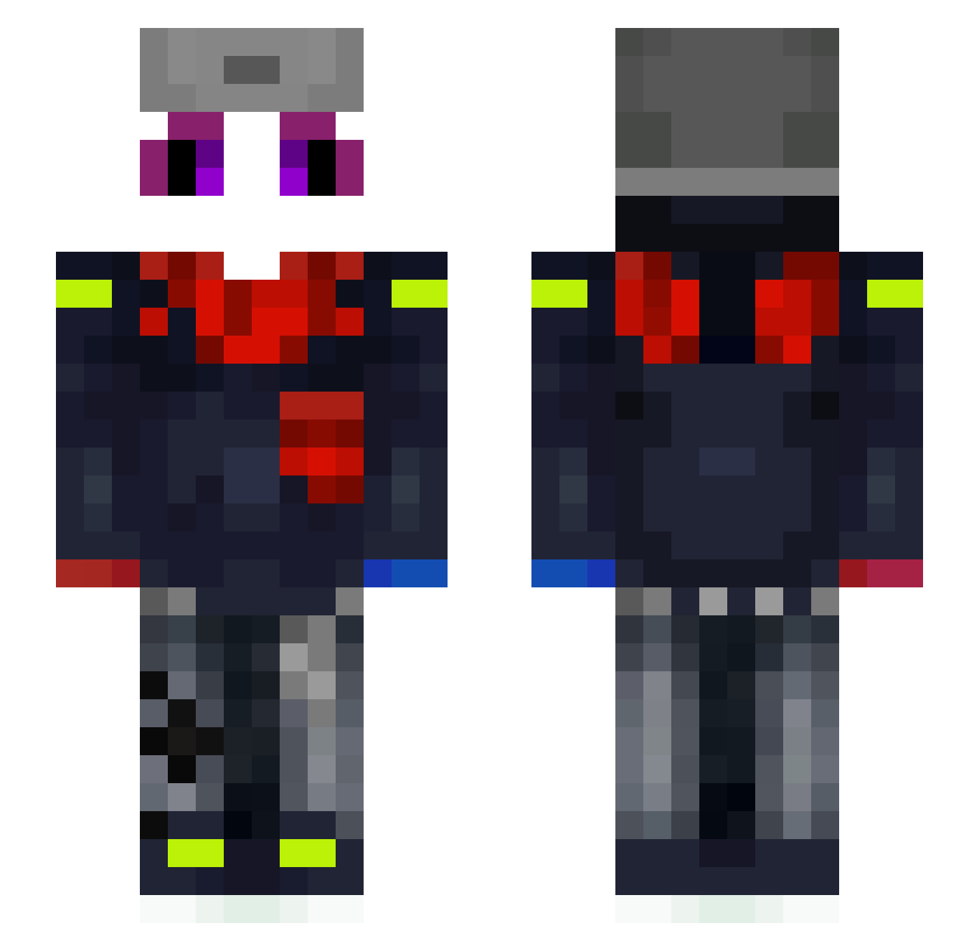 SnowstormPM Minecraft skin, front and back view
