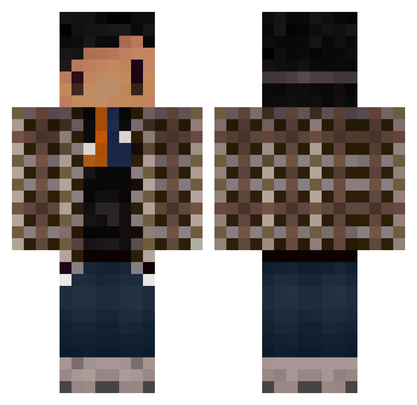 Usmangaa Minecraft skin, front and back view