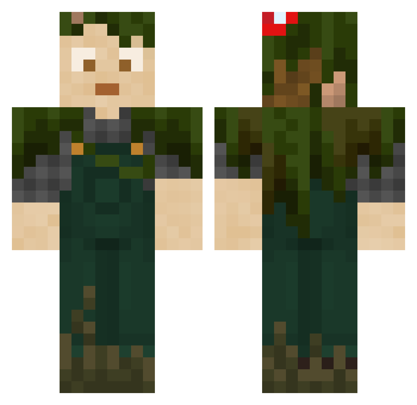 Holli Minecraft skin, front and back view