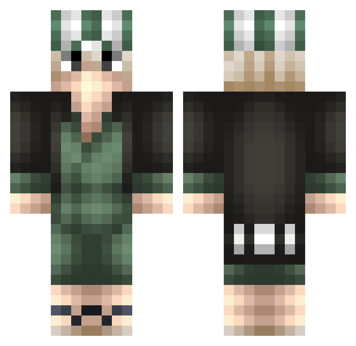 Hatto69 Minecraft skin, front and back view
