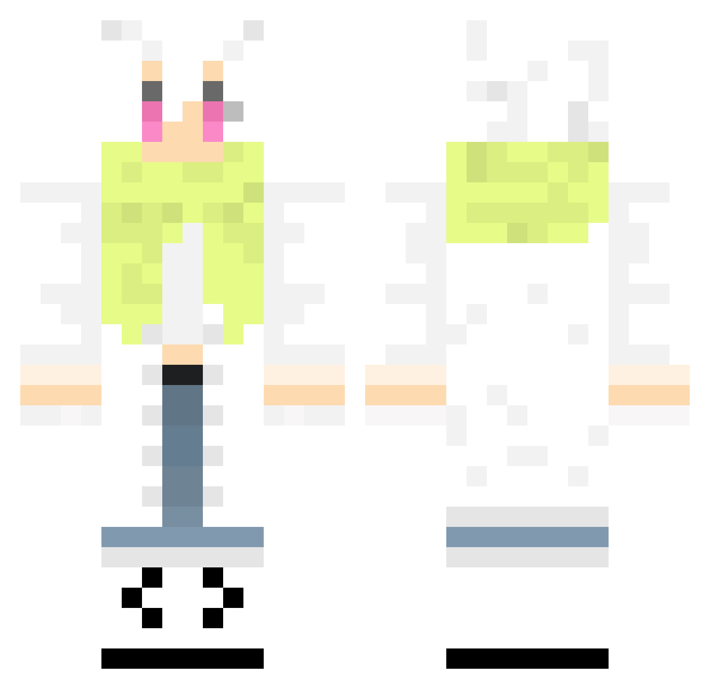 PigeonPrince Minecraft skin, front and back view