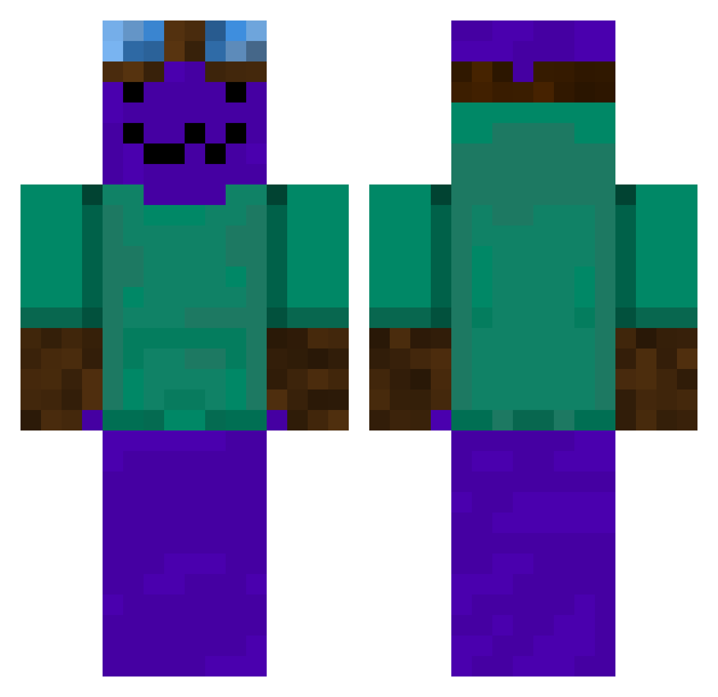 MrQuack3rs Minecraft skin, front and back view