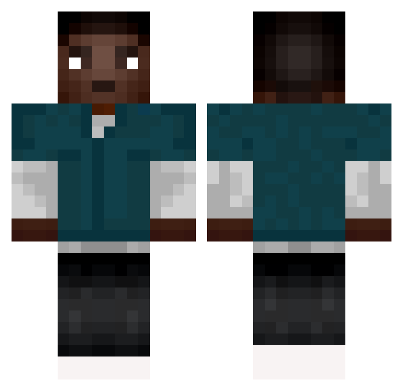 Azebaycan Minecraft skin, front and back view