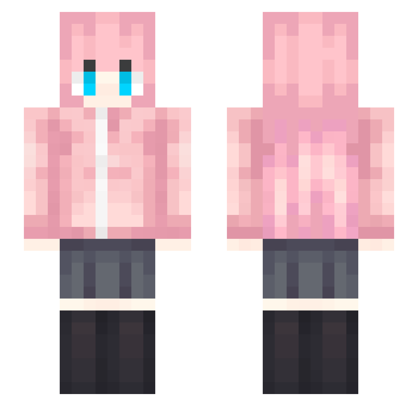 bkscxk Minecraft skin, front and back view