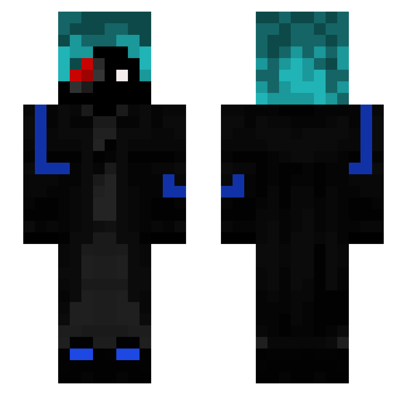 RykerSune Minecraft skin, front and back view
