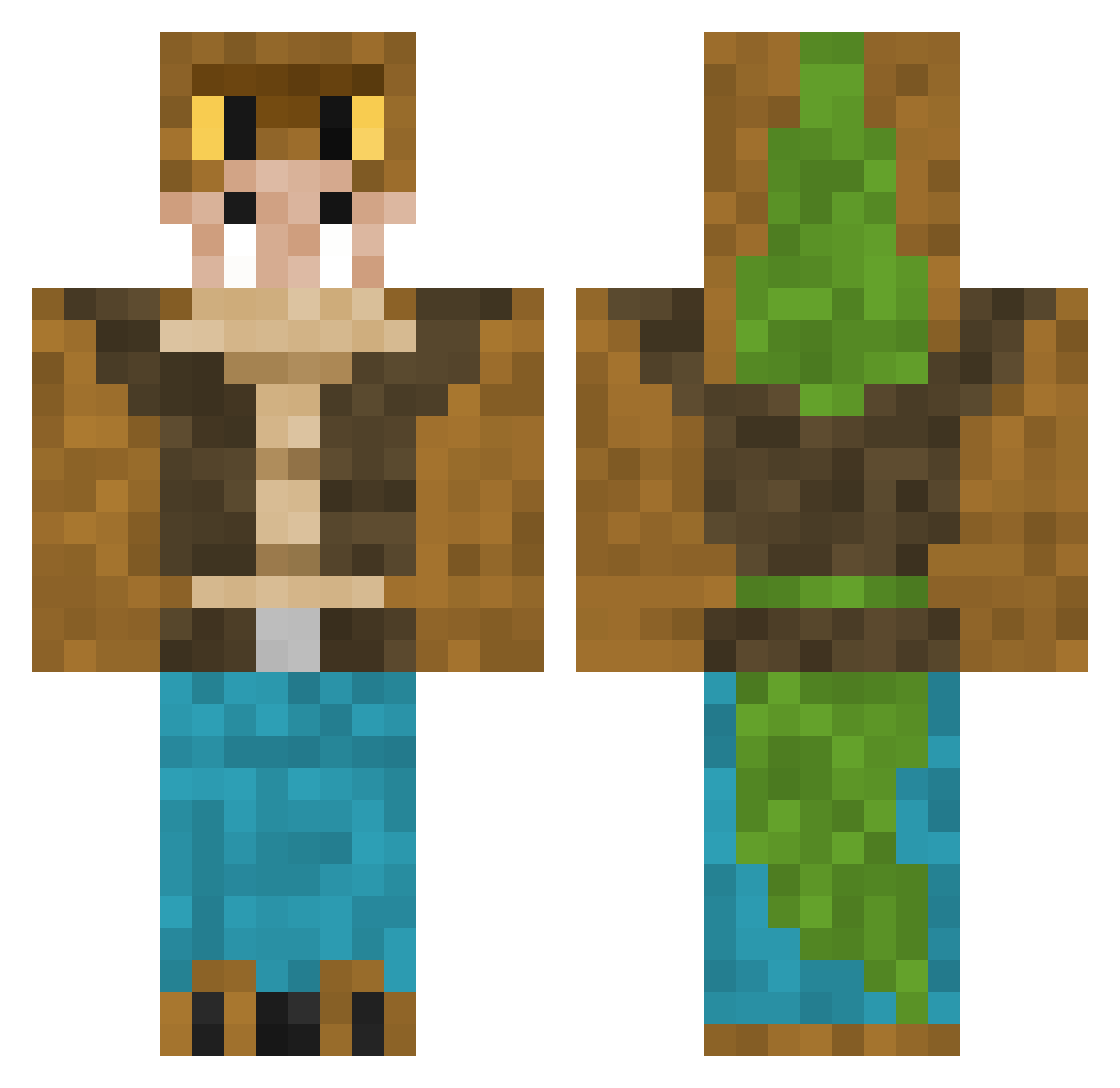 nonGigi Minecraft skin, front and back view