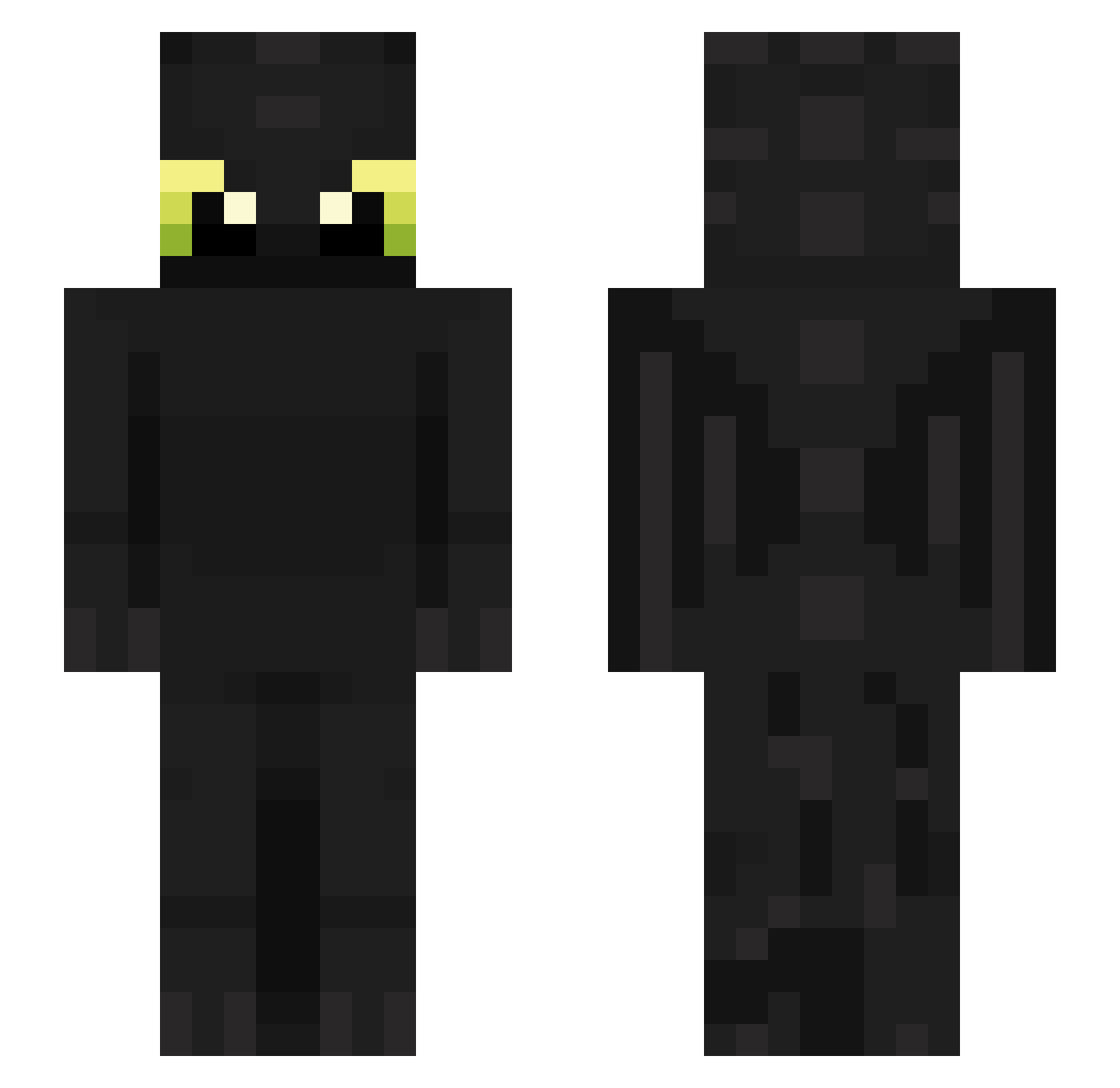 JustBroodje Minecraft skin, front and back view