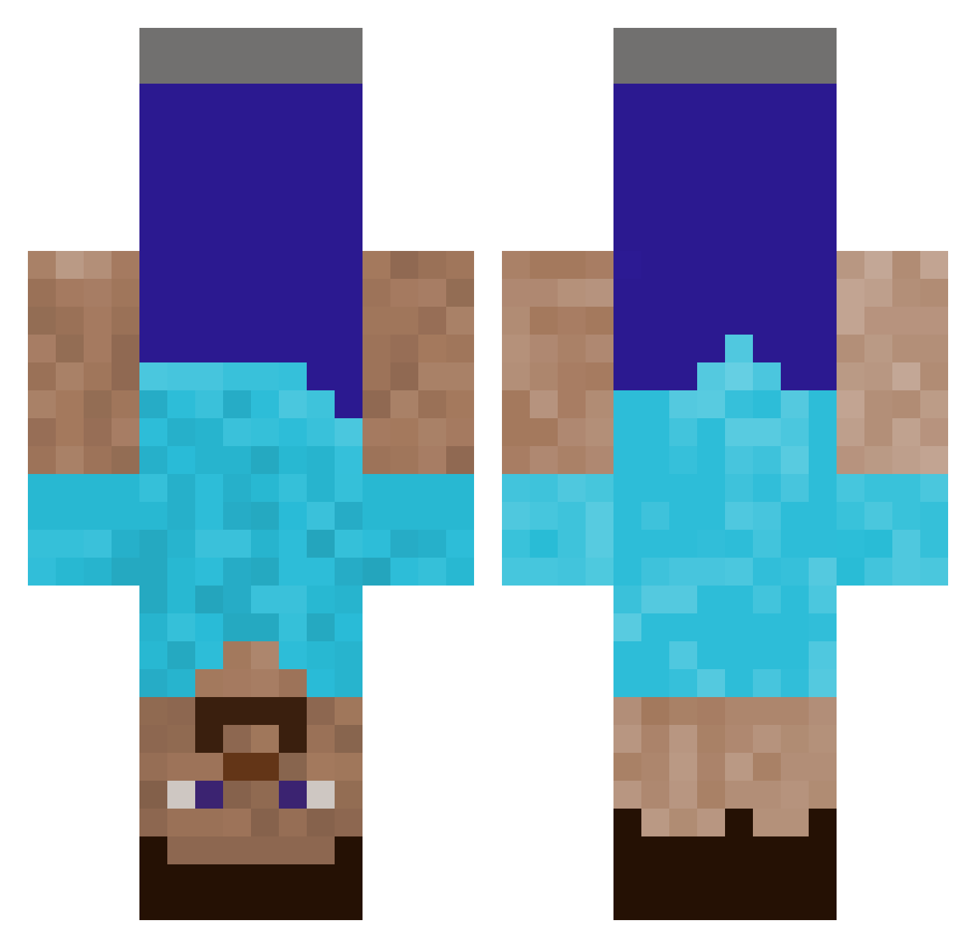 squatter1 Minecraft skin, front and back view