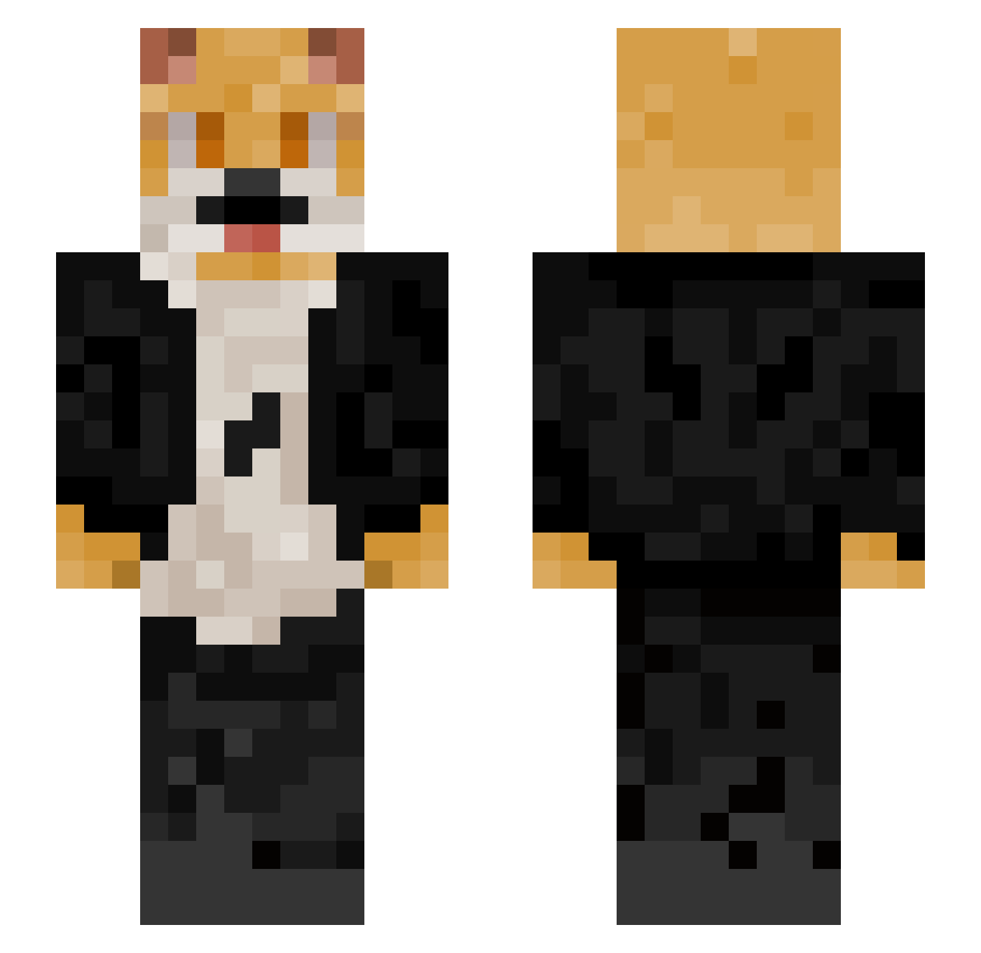 YTNAS_P Minecraft skin, front and back view
