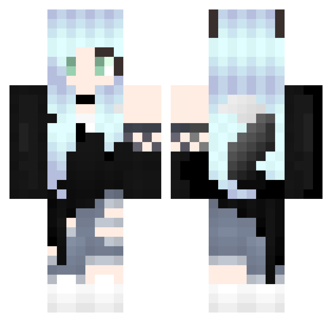 _Artemis_ Minecraft skin, front and back view