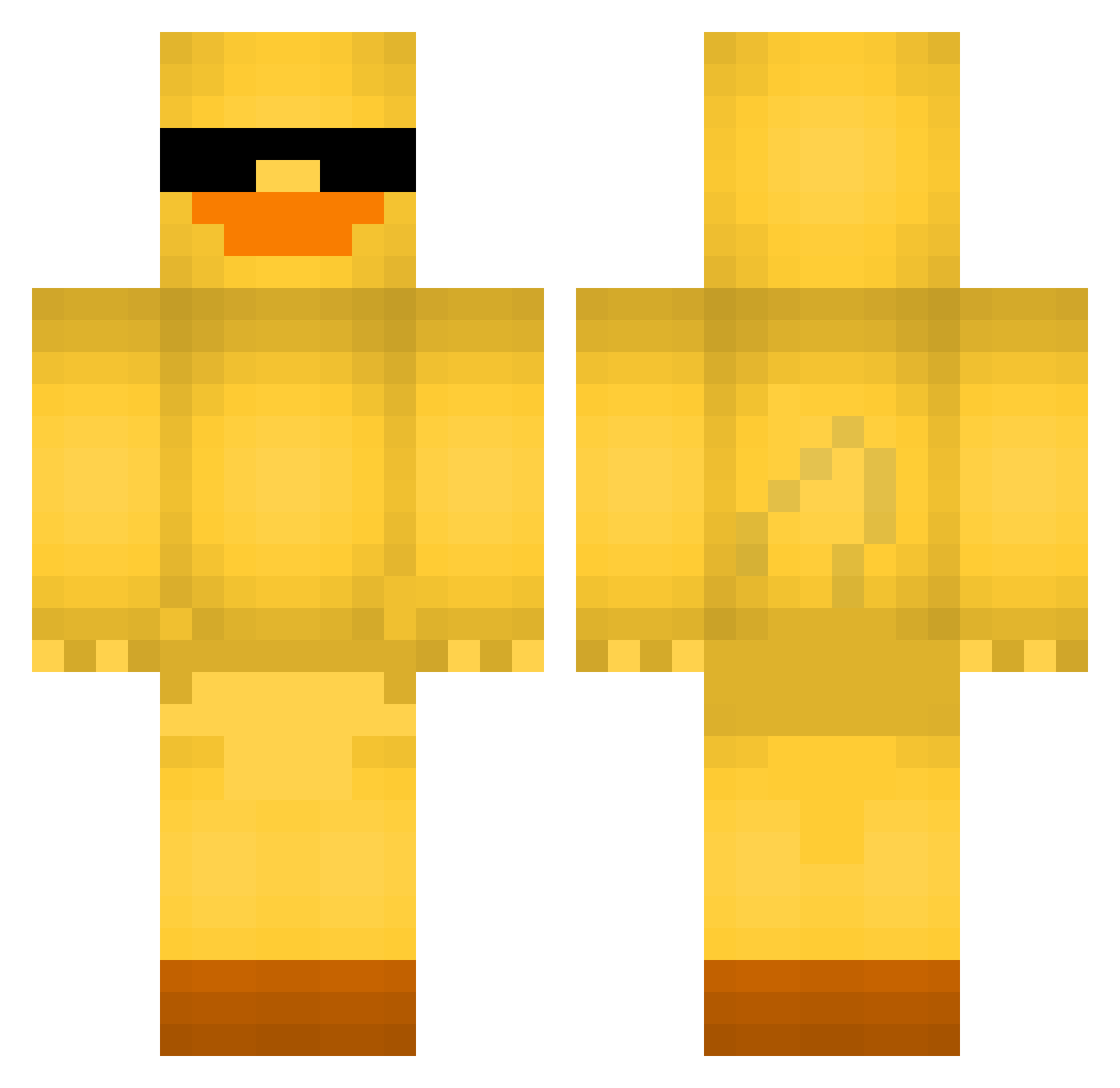 alemascix Minecraft skin, front and back view