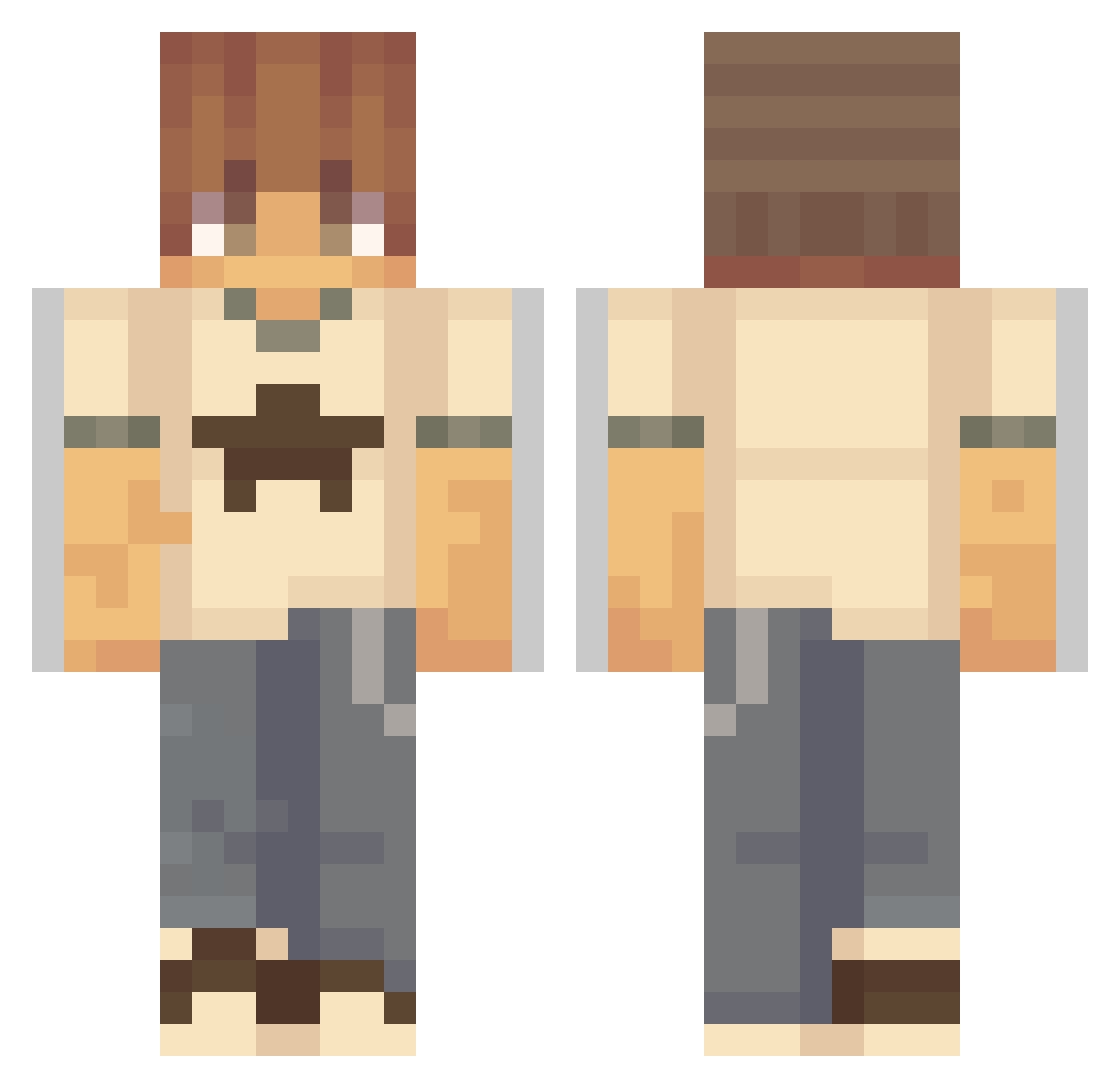 dramatdc Minecraft skin, front and back view