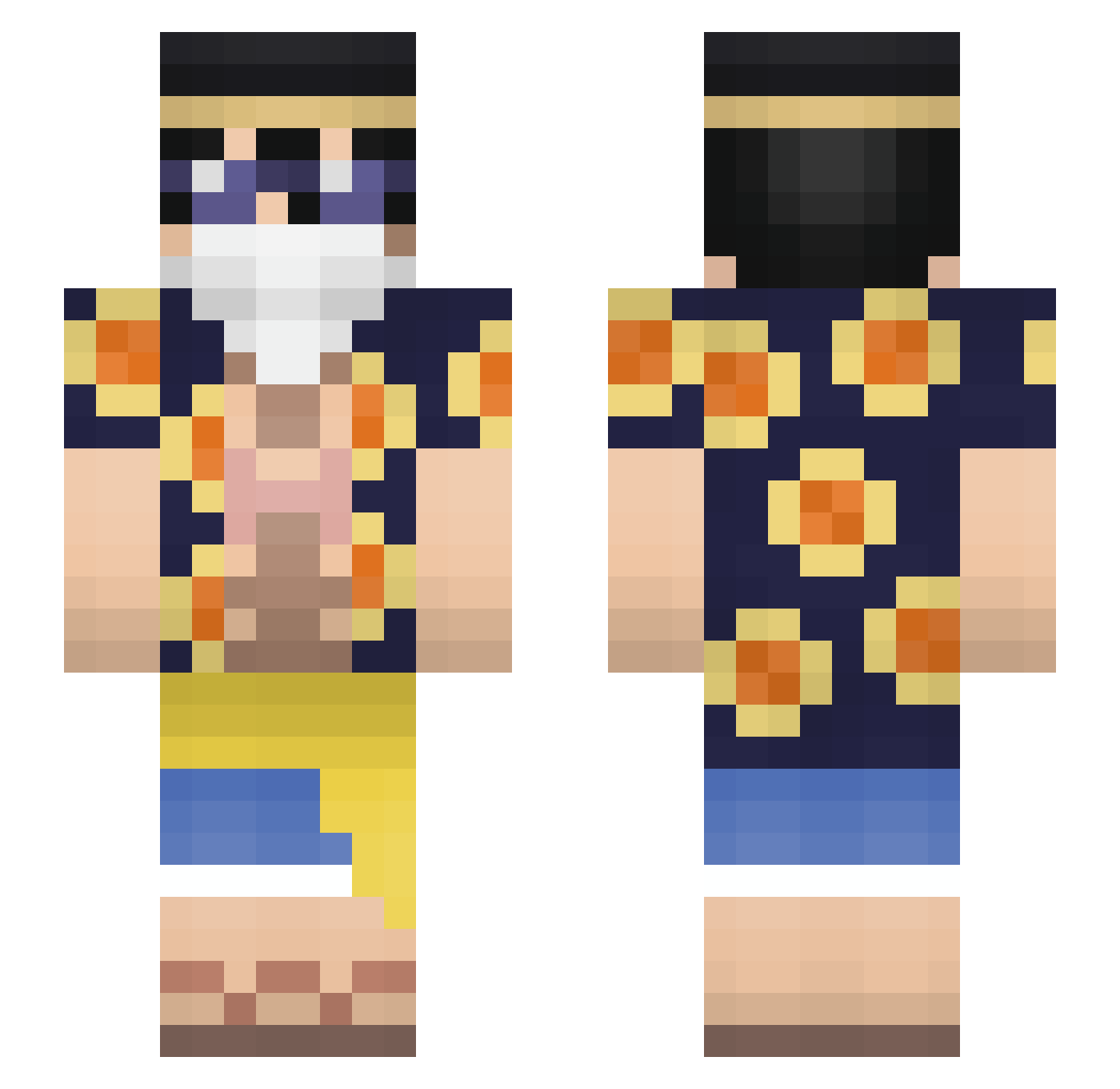 VinicimGC Minecraft skin, front and back view