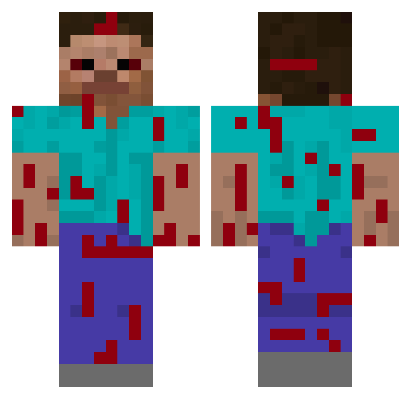 AghastMarlin201 Minecraft skin, front and back view