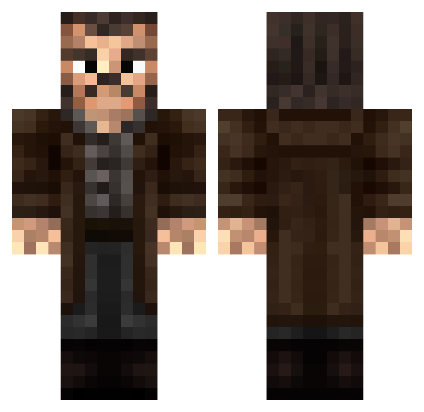CabbageMerchant0 Minecraft skin, front and back view
