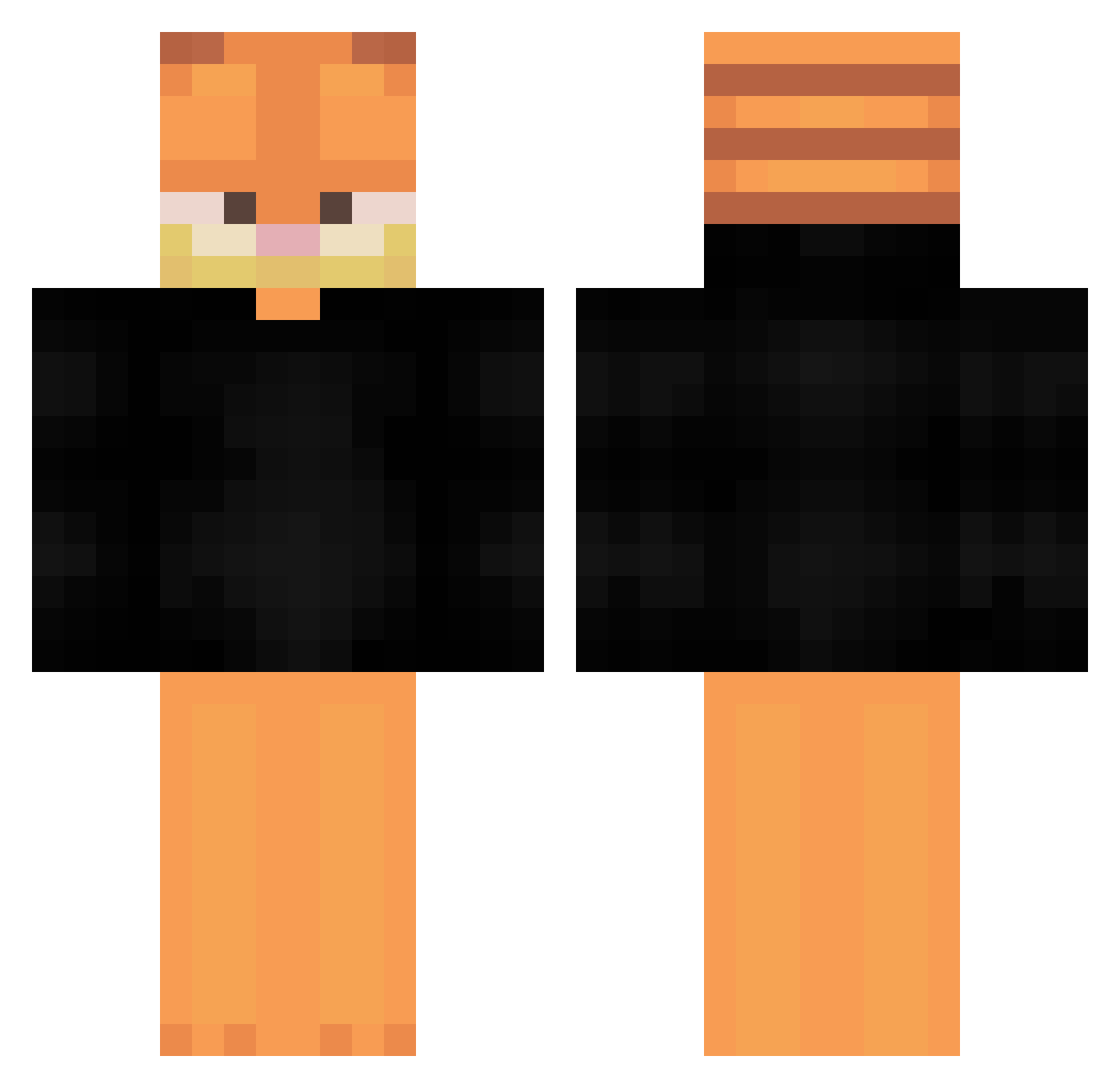 wr8l Minecraft skin, front and back view