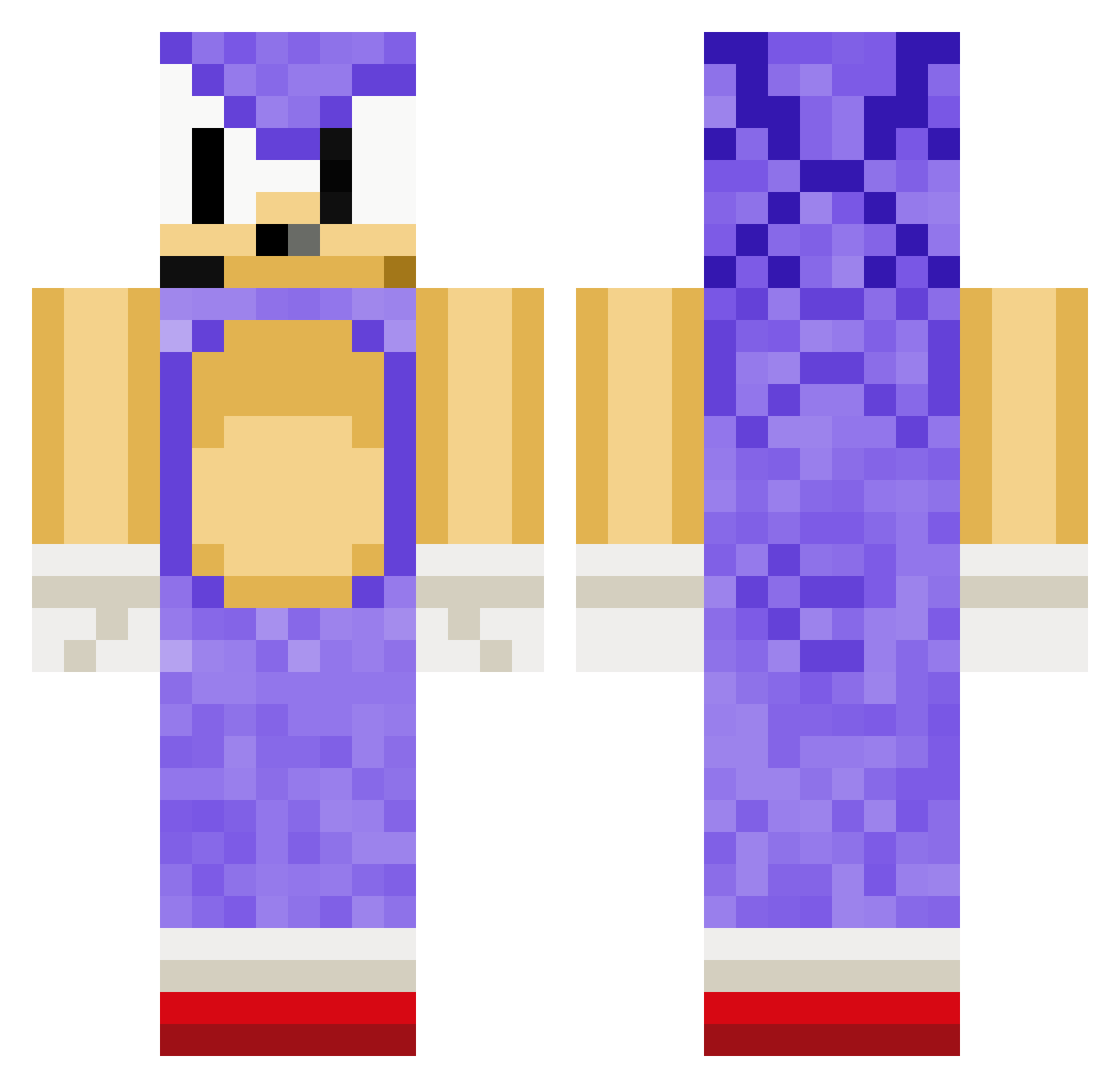 iminol Minecraft skin, front and back view