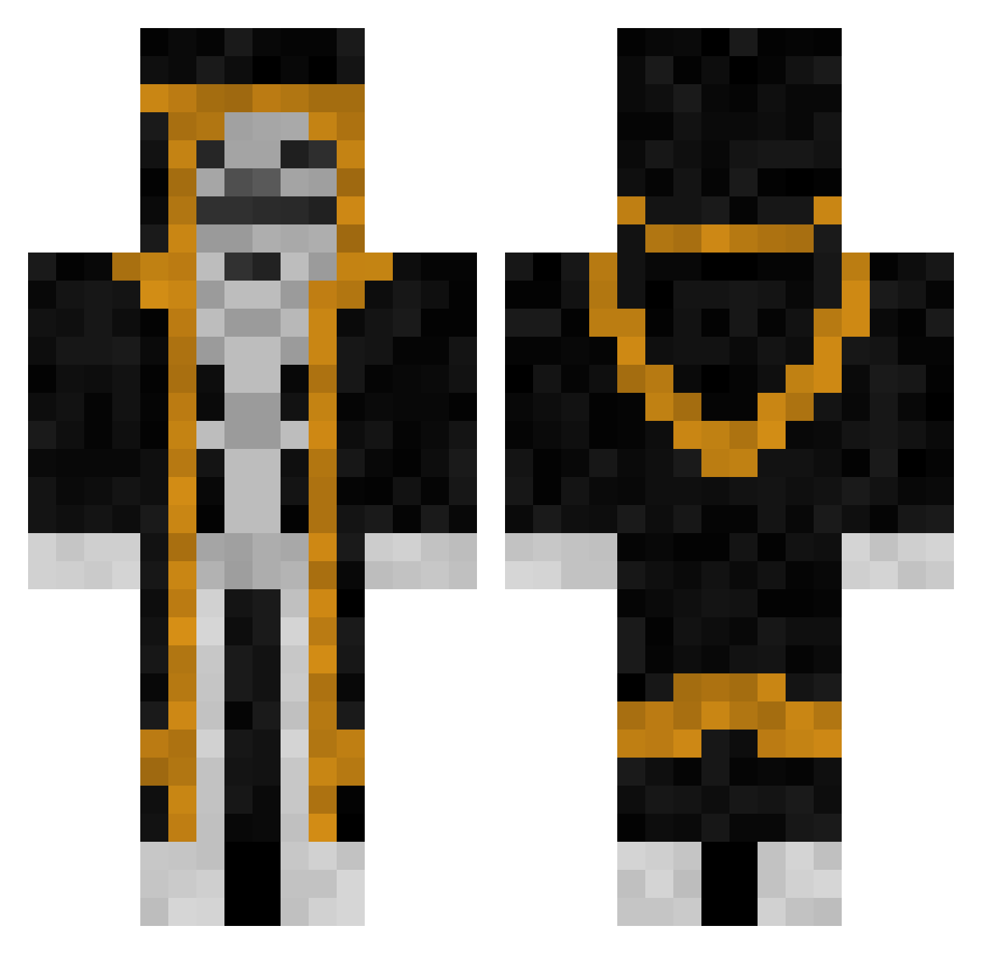Kazzii522 Minecraft skin, front and back view