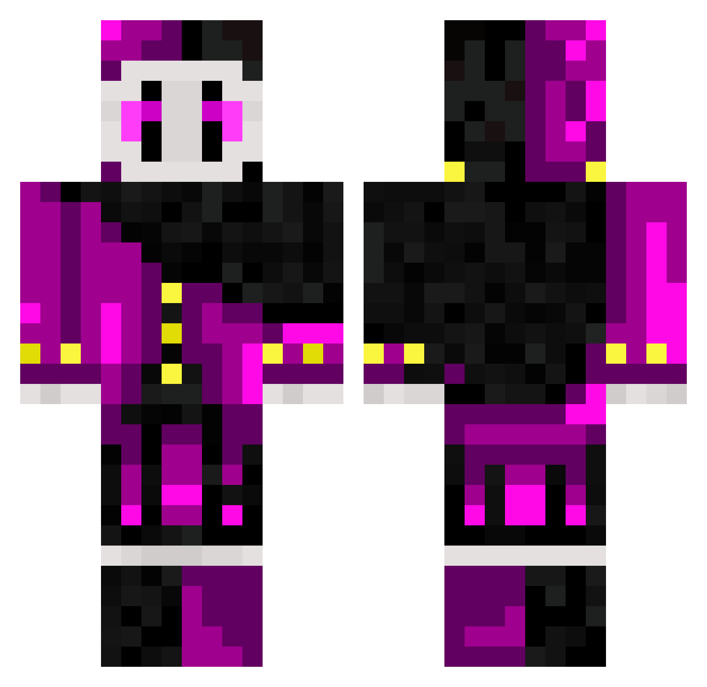 Fallen_starfire Minecraft skin, front and back view