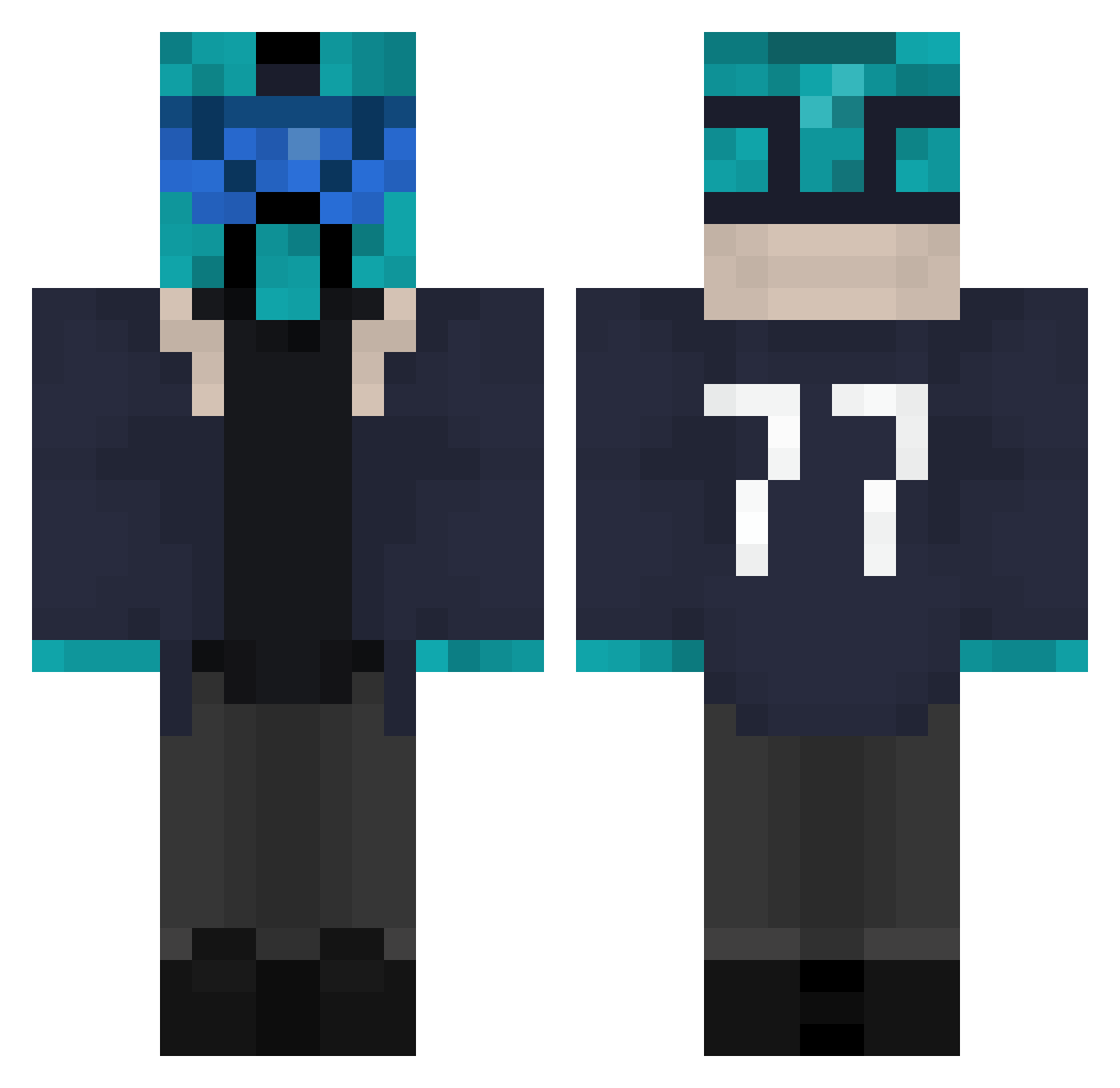 Environnn Minecraft skin, front and back view