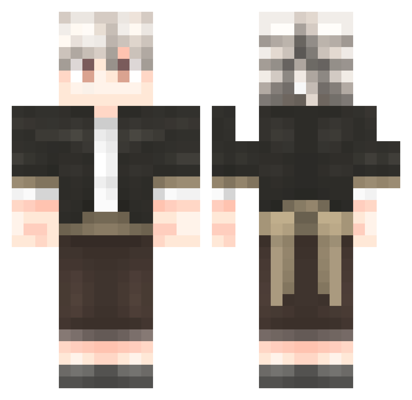Mercurially Minecraft skin, front and back view