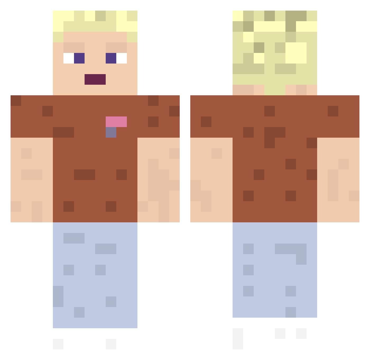 TimHDBP Minecraft skin, front and back view